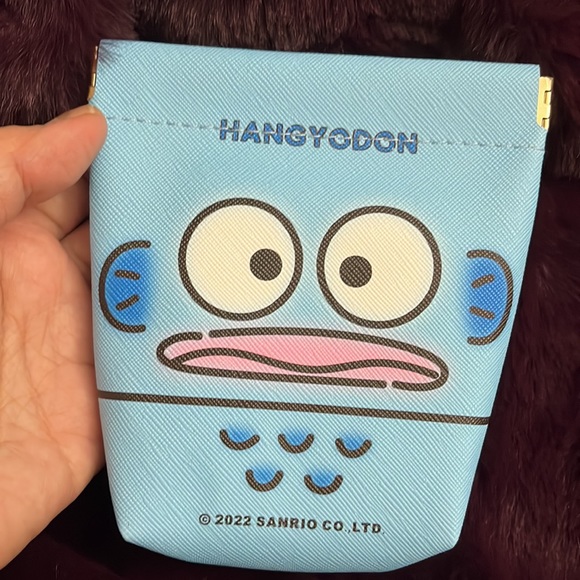 Sanrio Hangyodon Wallet Case Bag Coin Purse Organizer Travel Cosmetic Makeup New - Picture 8 of 9